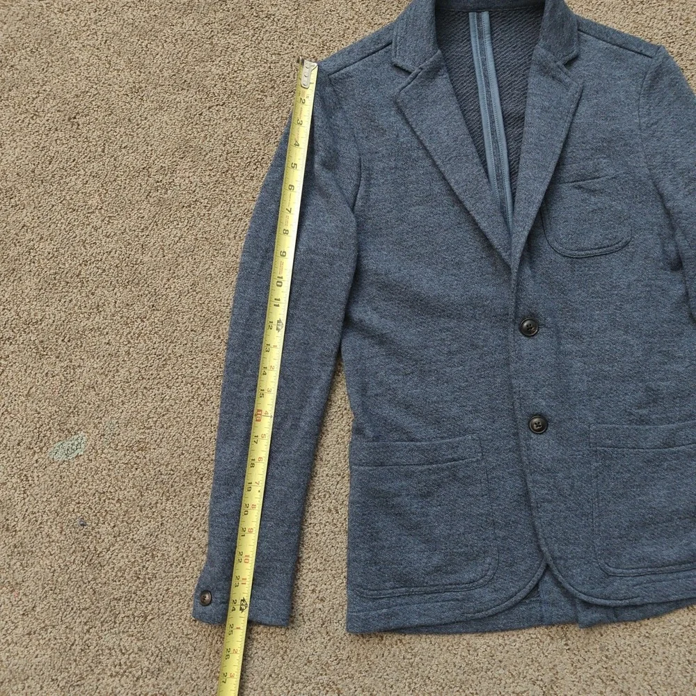 FAHERTY Mens Knit Blazer XS Gray Cotton Blend Casual Prep Tailored Jacket